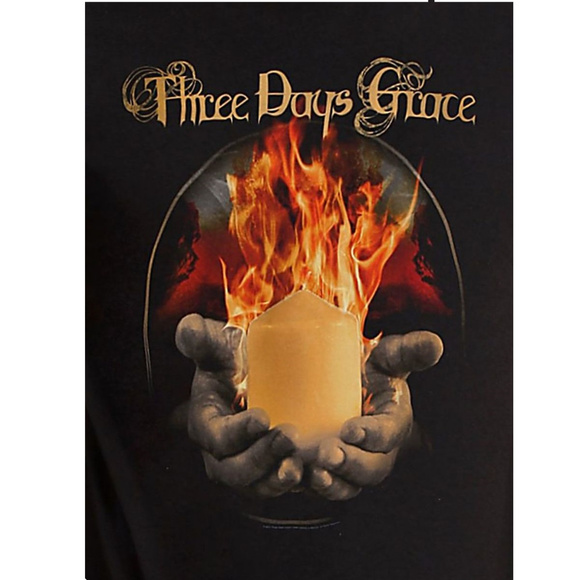 Three Days Grace Flame metal rock Official T-Shirt 2XL XXL NWT - Picture 2 of 2